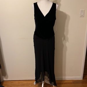 Vintage Jonathan Martin Black Silk & Velvet Dress